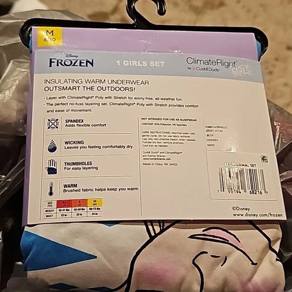 Climate Right Disney's Frozen Girls Warm Underwear Set-New - Picture 4 of 6